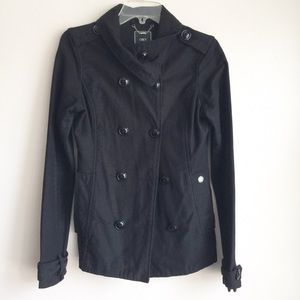 Obey double-breasted jacket pea coat Size S Black